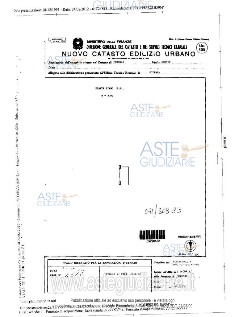 Planimetria del bene