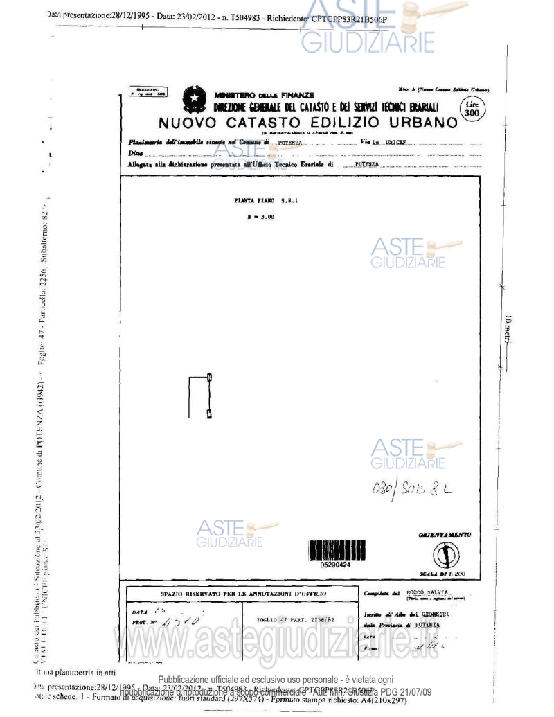 Planimetria del bene