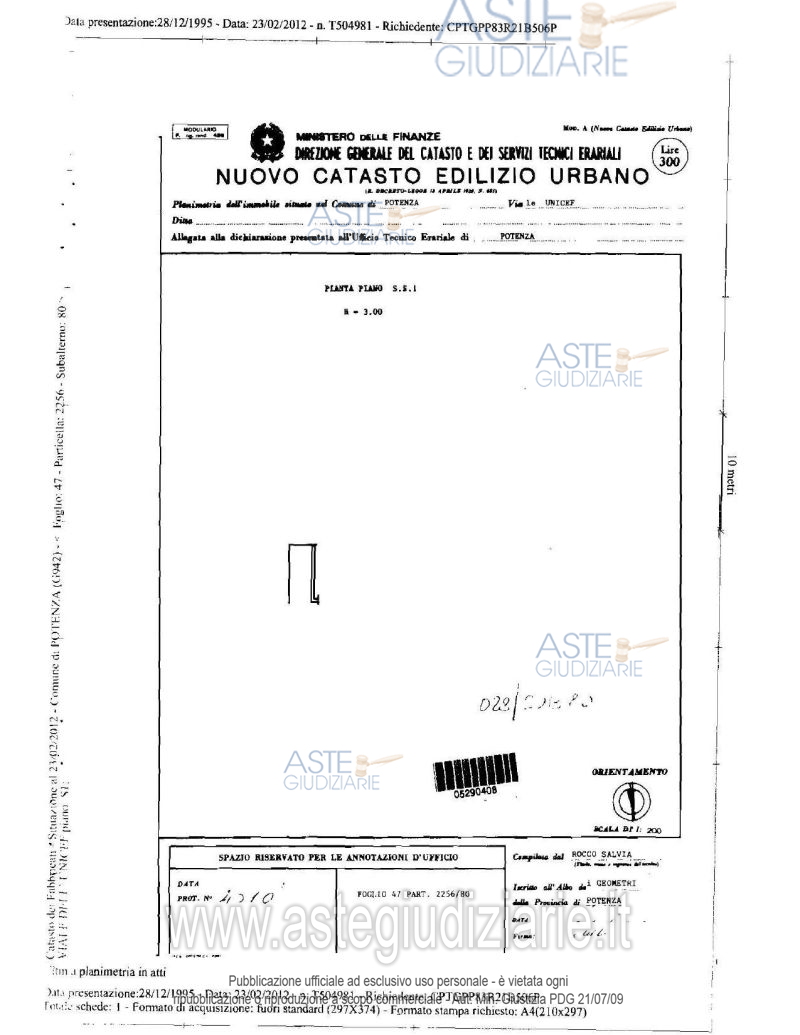 Planimetria del bene