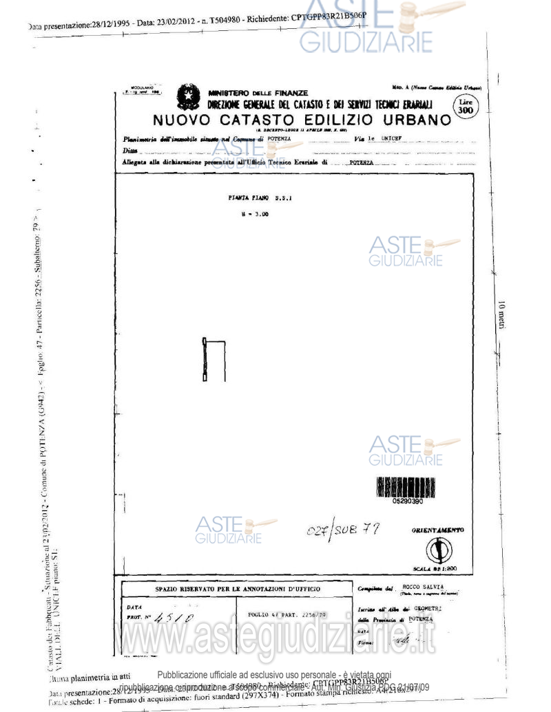 Planimetria del bene