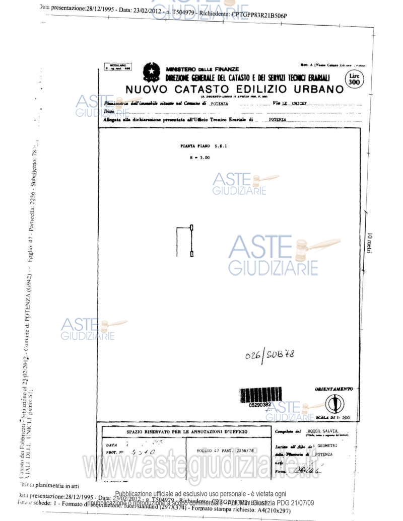 Planimetria del bene