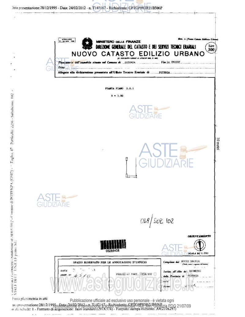 Planimetria del bene