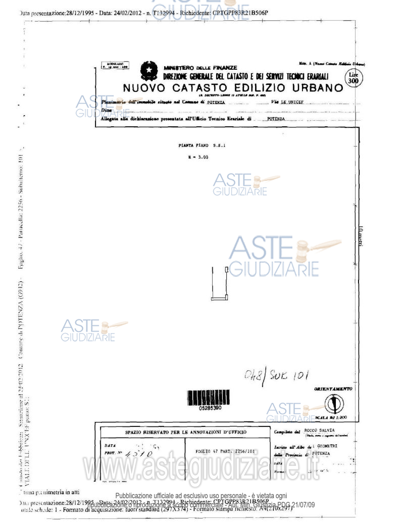 Planimetria del bene