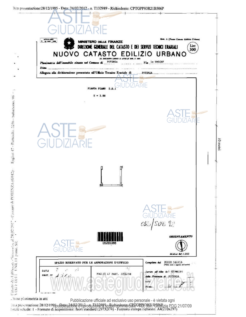 Planimetria del bene