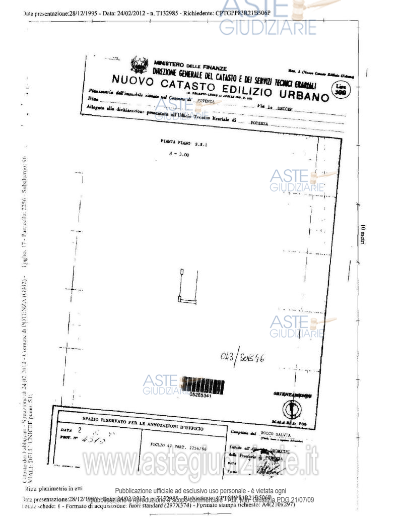 Planimetria del bene