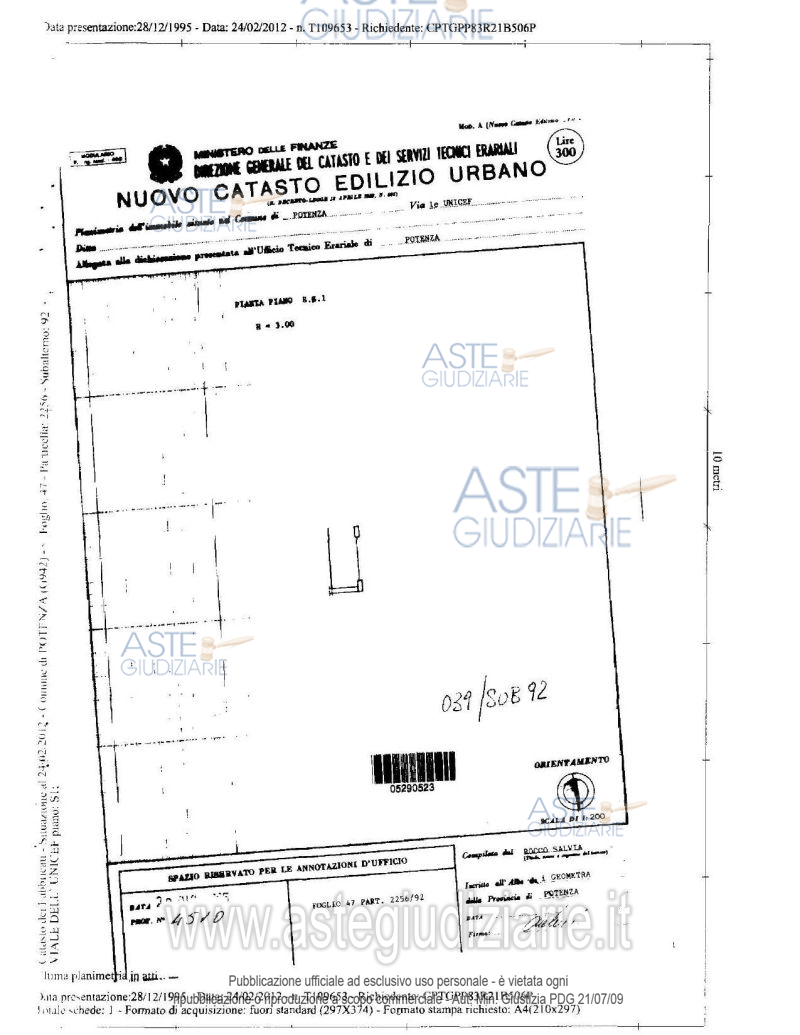 Planimetria del bene