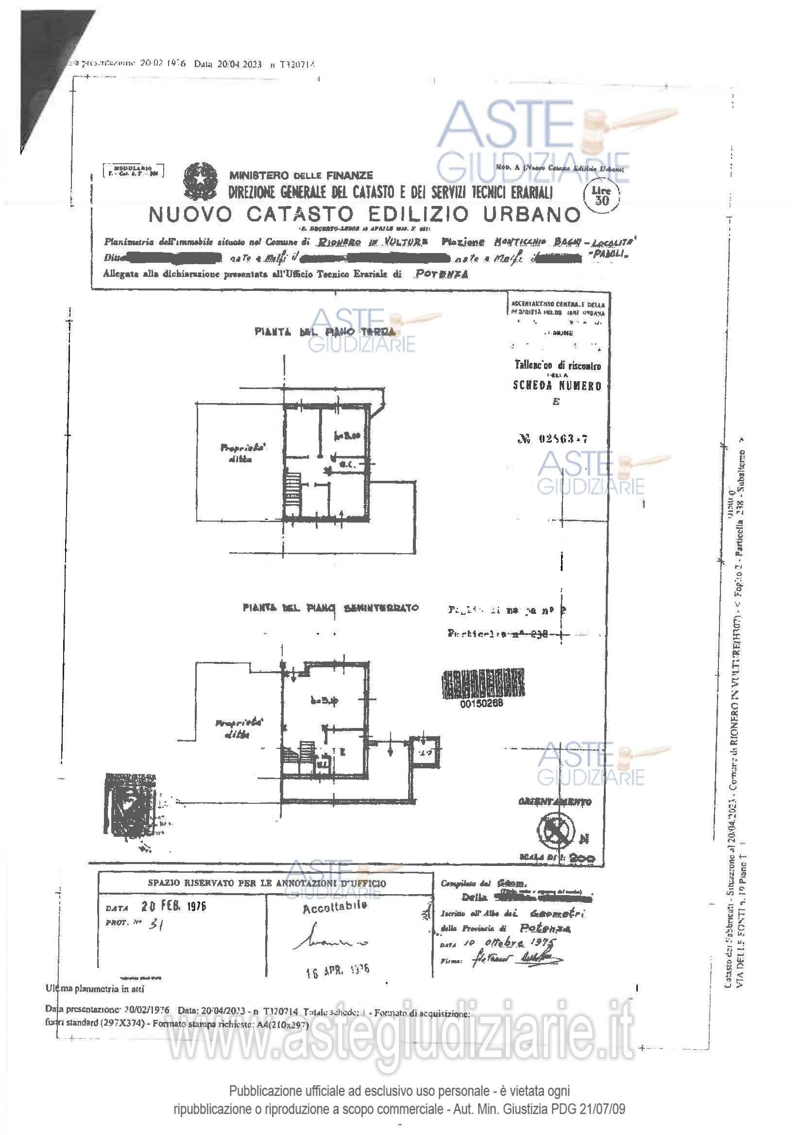 Planimetria del bene