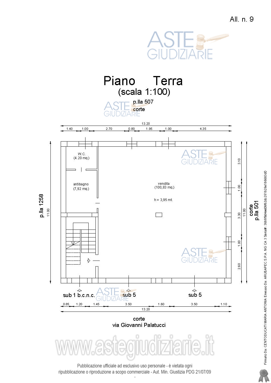 Planimetria del bene