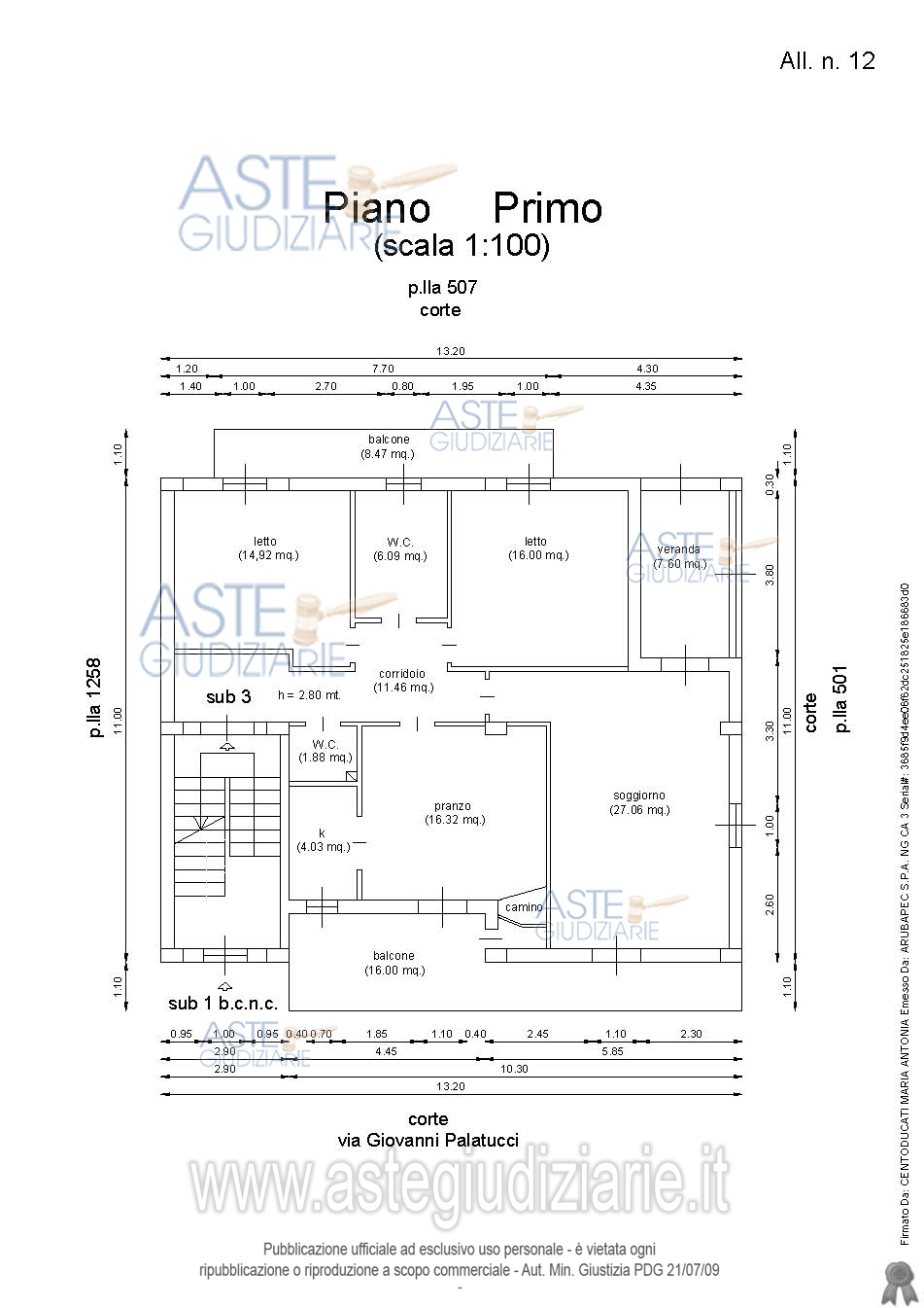 Planimetria del bene