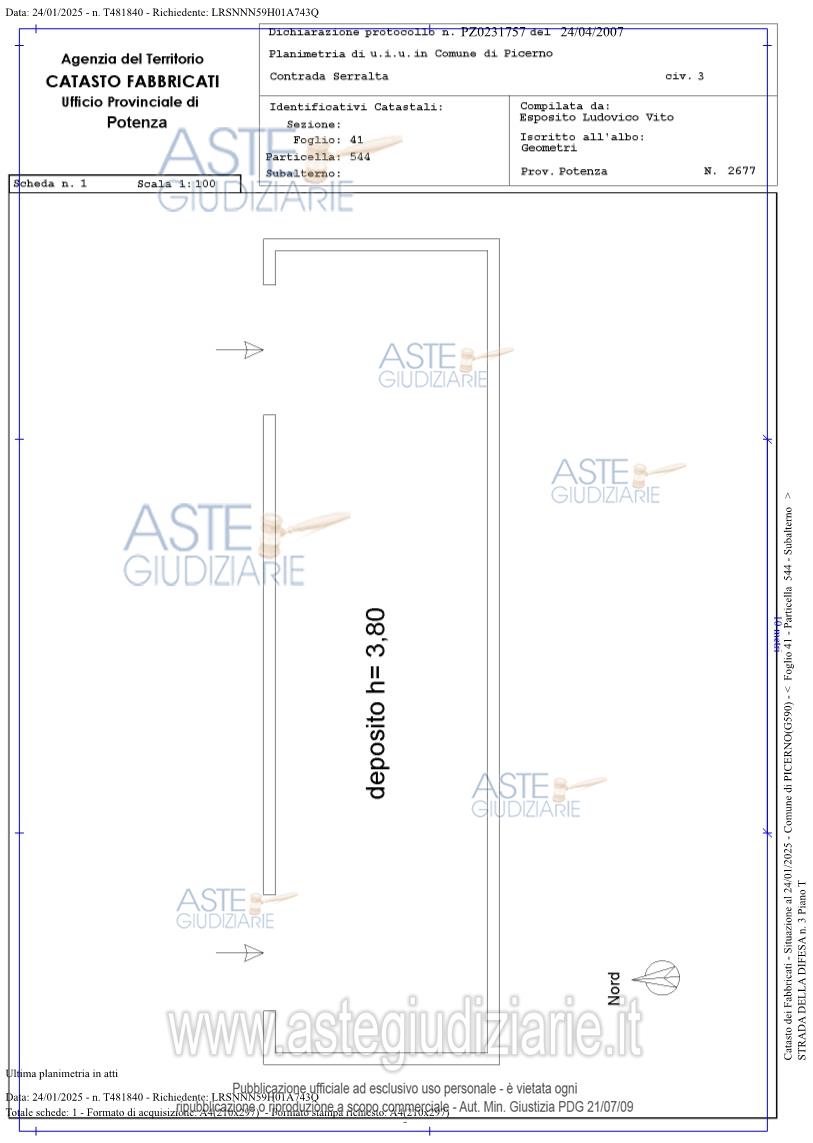 Planimetria del bene
