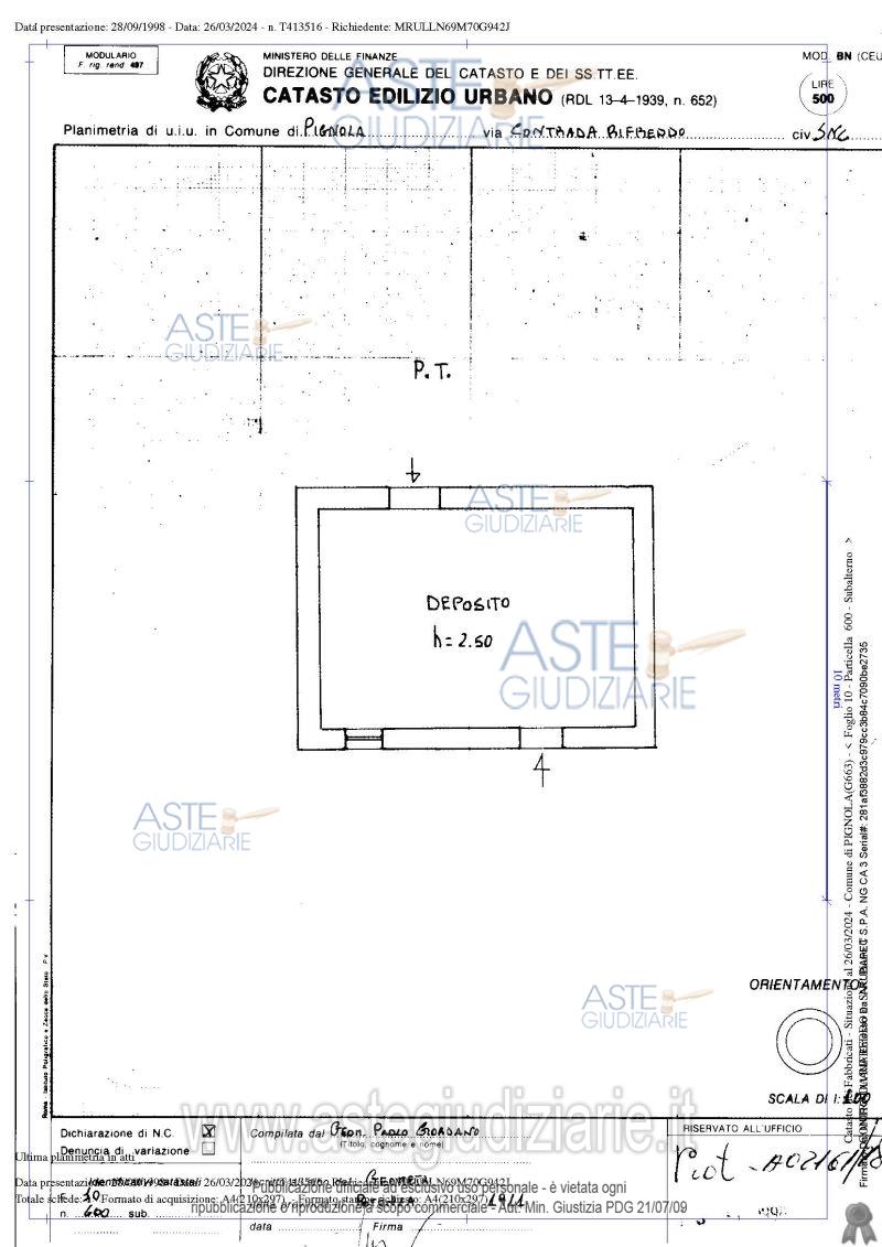 Planimetria del bene