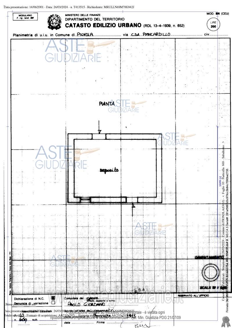 Planimetria del bene