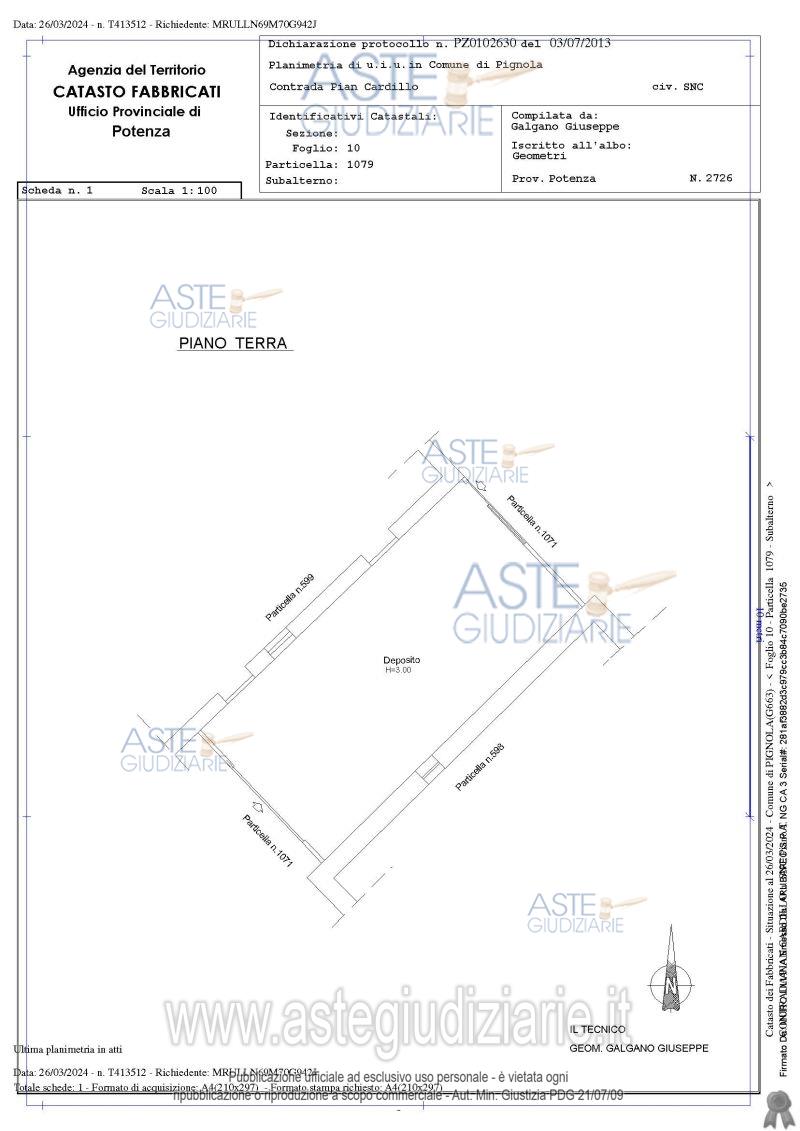 Planimetria del bene