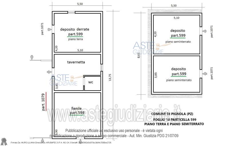 Planimetria del bene