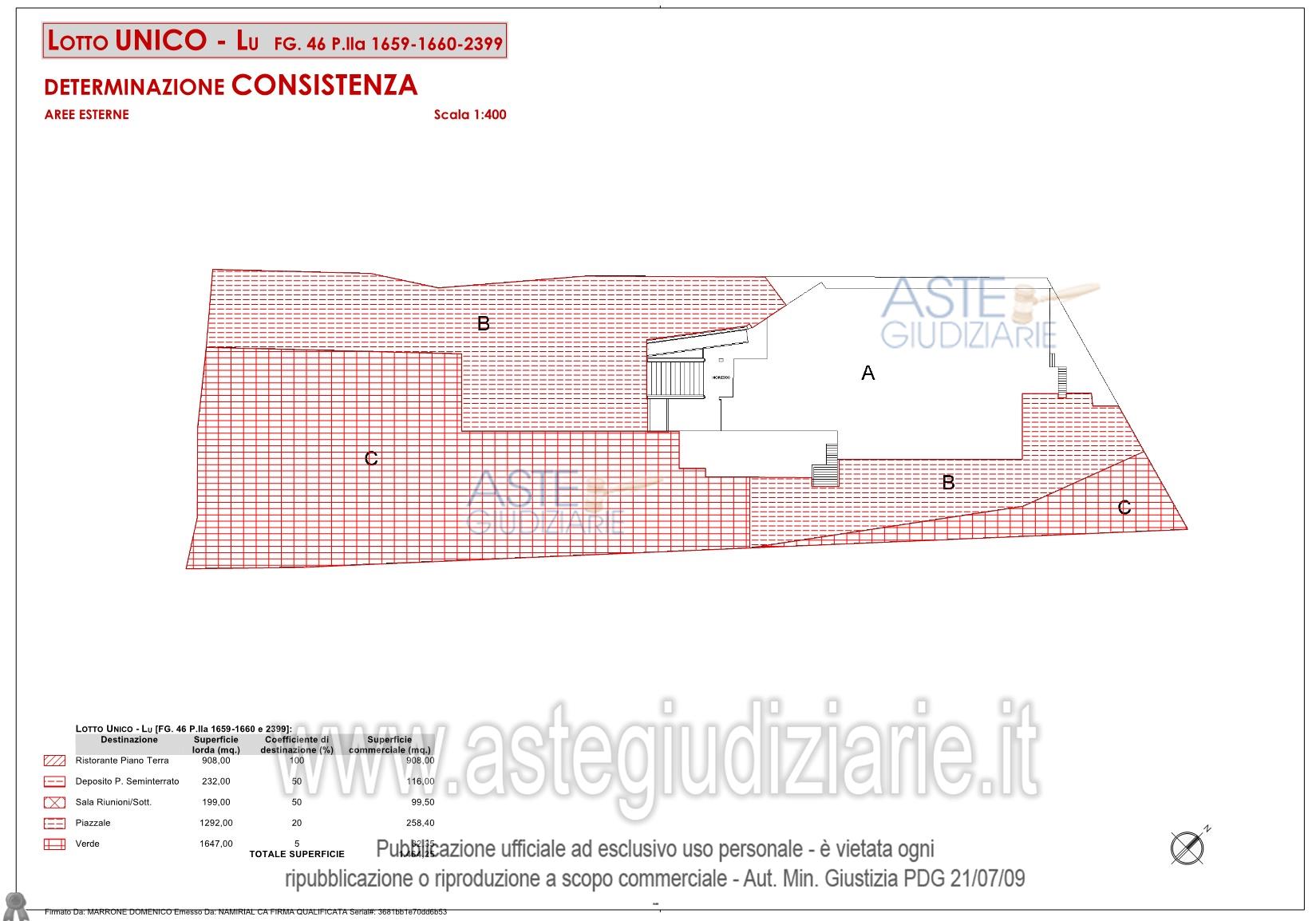 Planimetria del bene