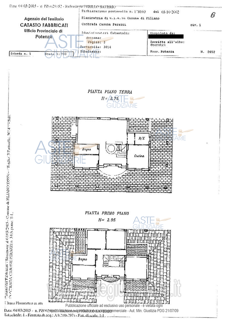 Planimetria del bene