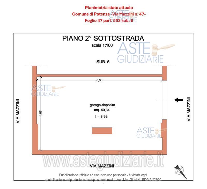 Planimetria del bene