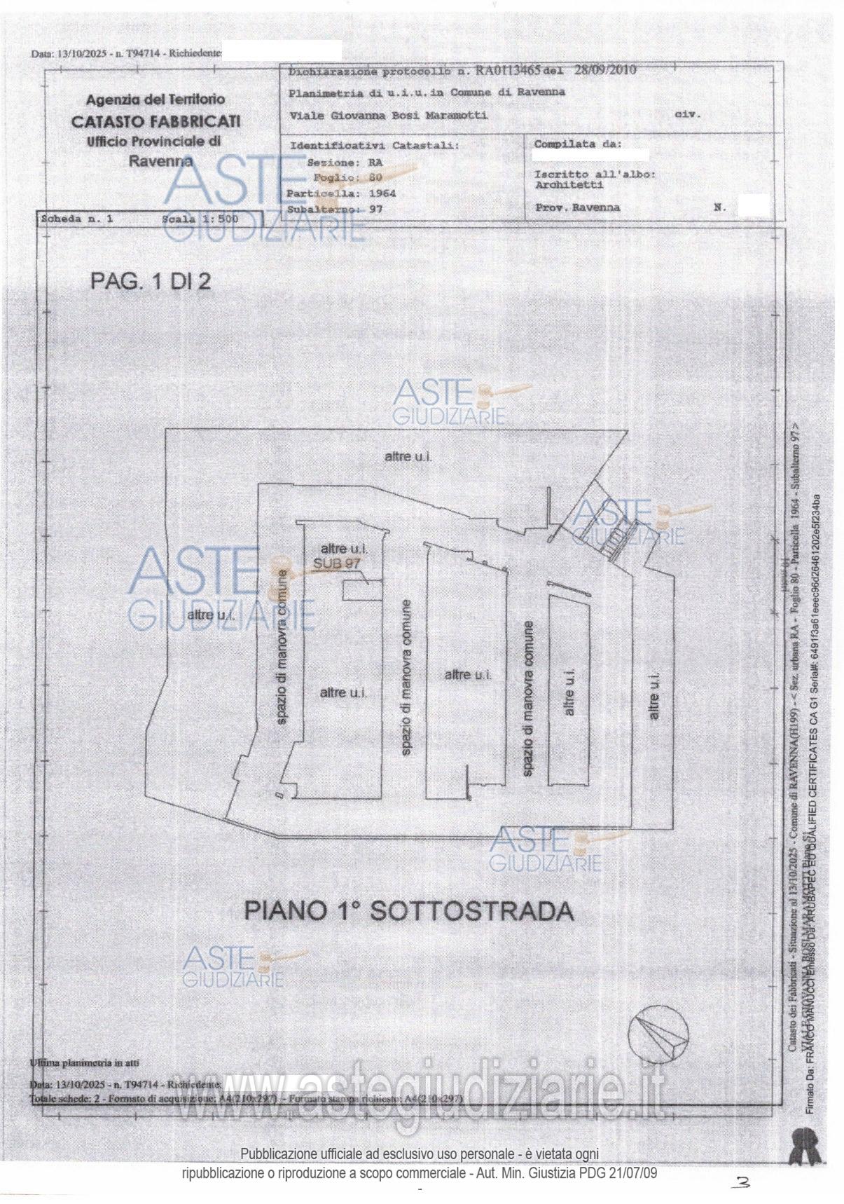 Planimetria del bene