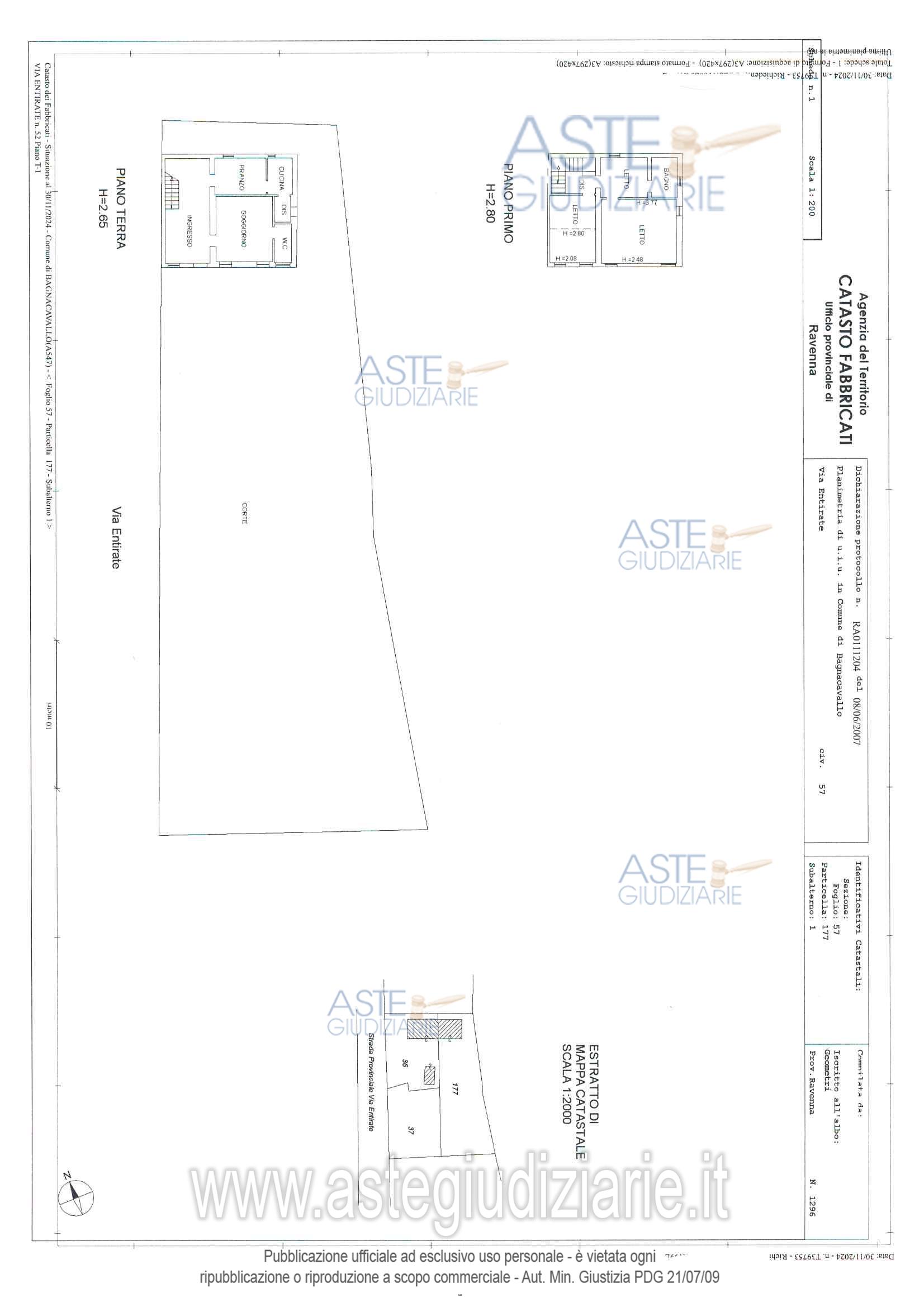 Planimetria del bene