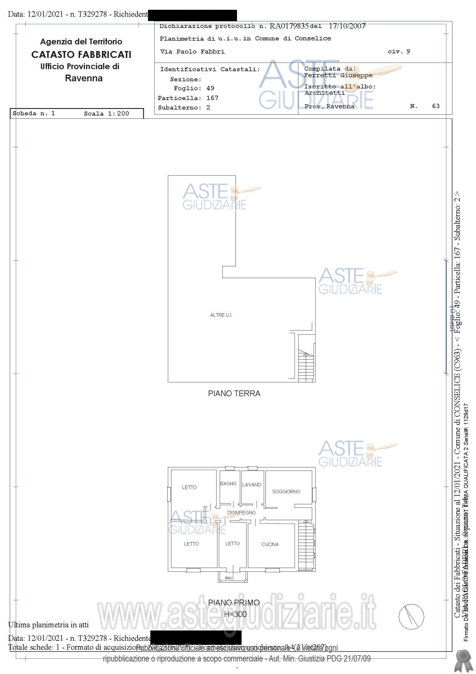 Planimetria del bene