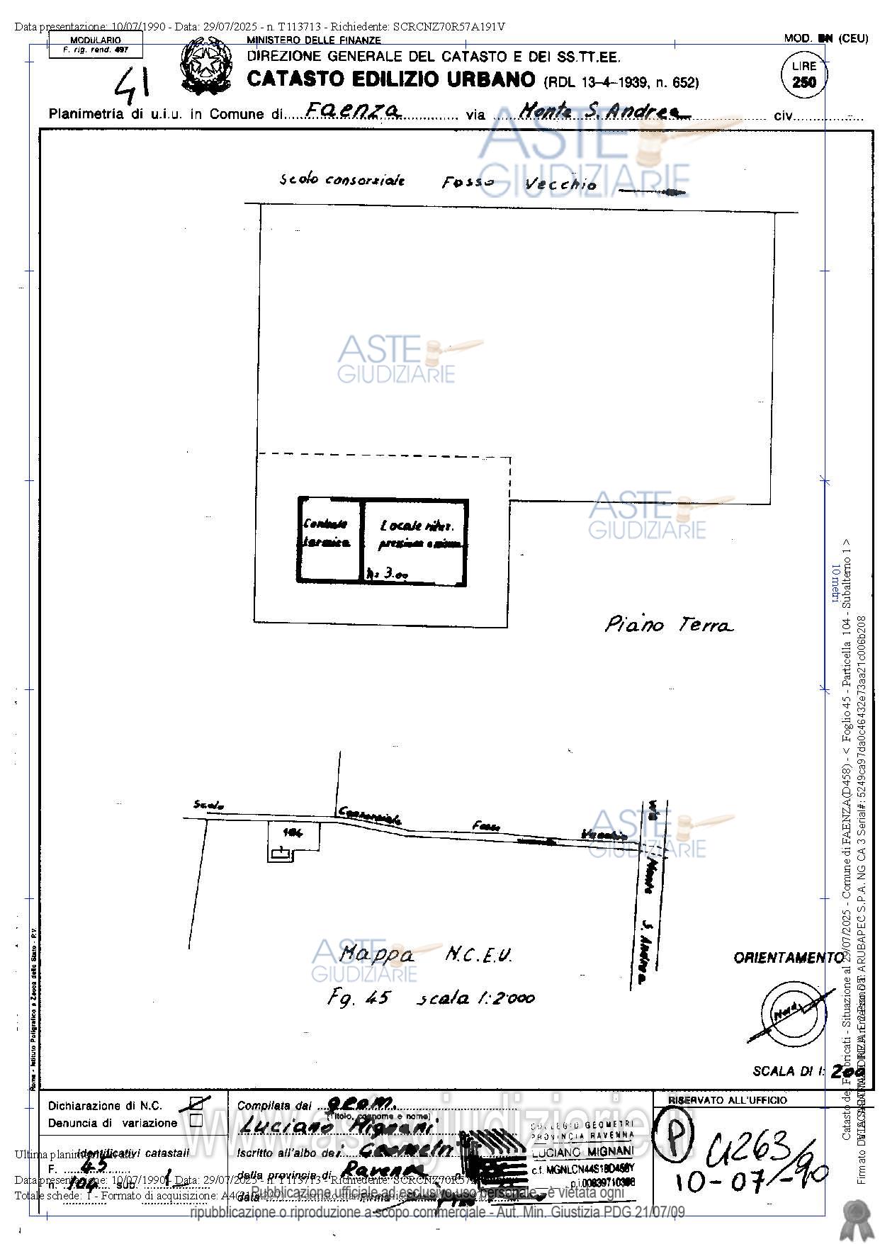 Planimetria del bene