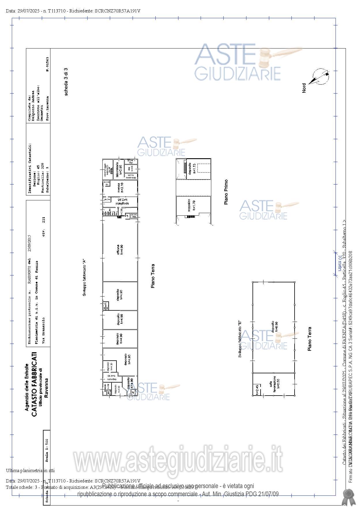 Planimetria del bene