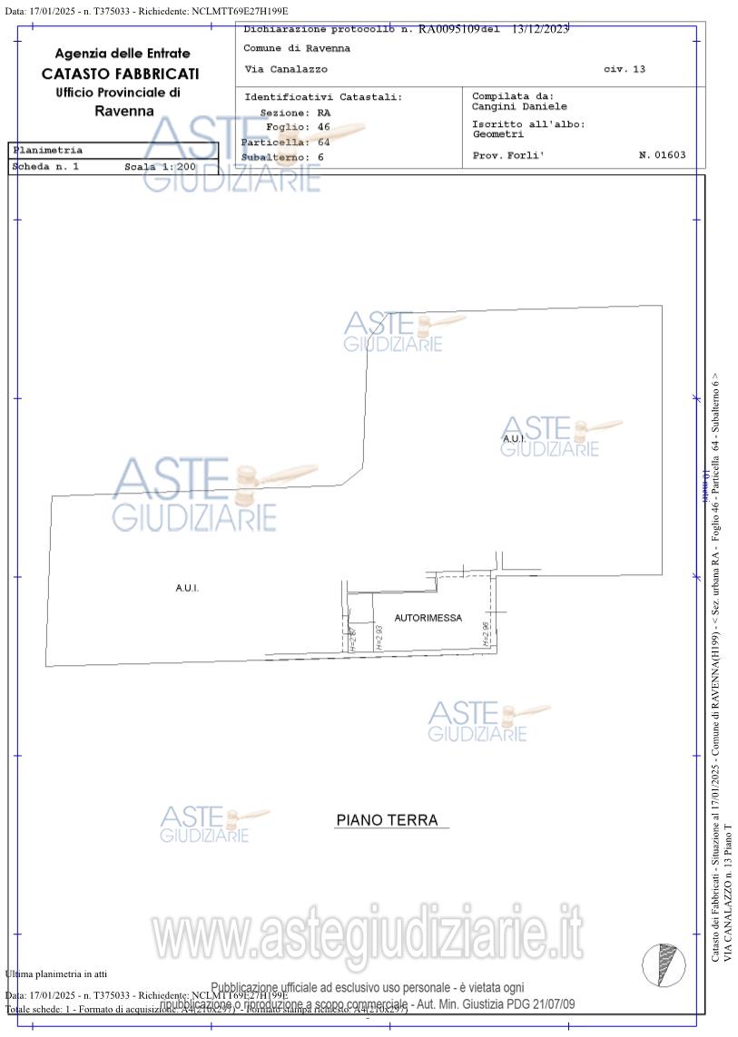 Planimetria del bene