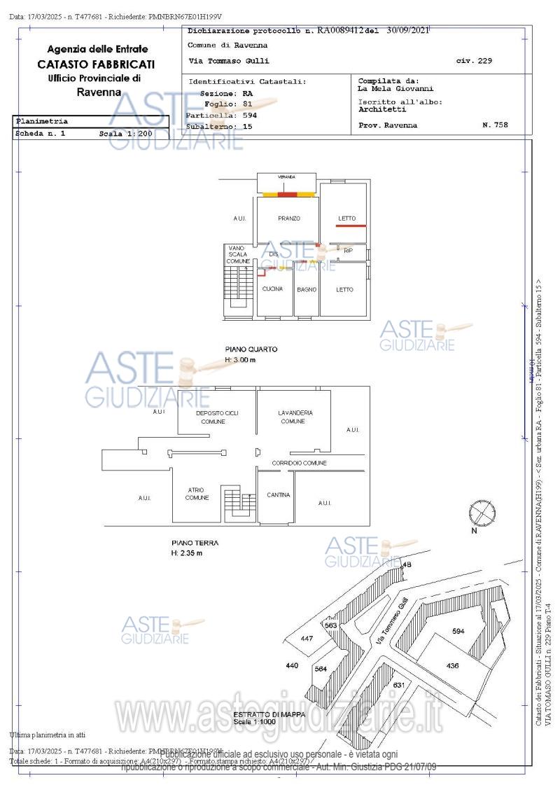 Planimetria del bene