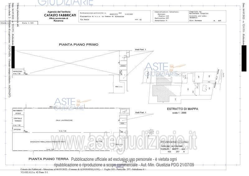 Planimetria del bene