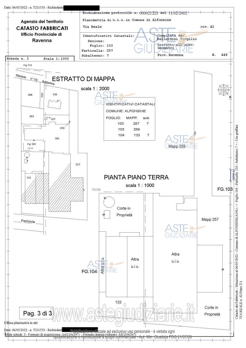 Planimetria del bene