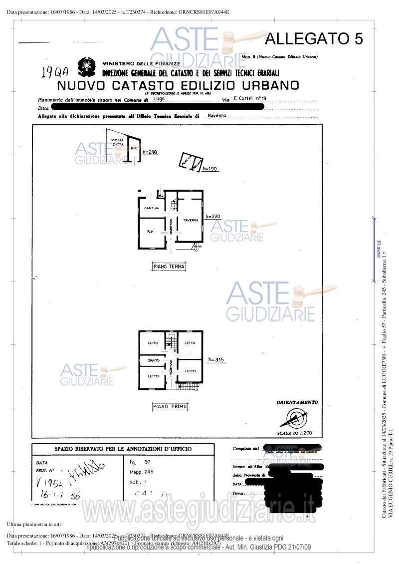 Planimetria del bene