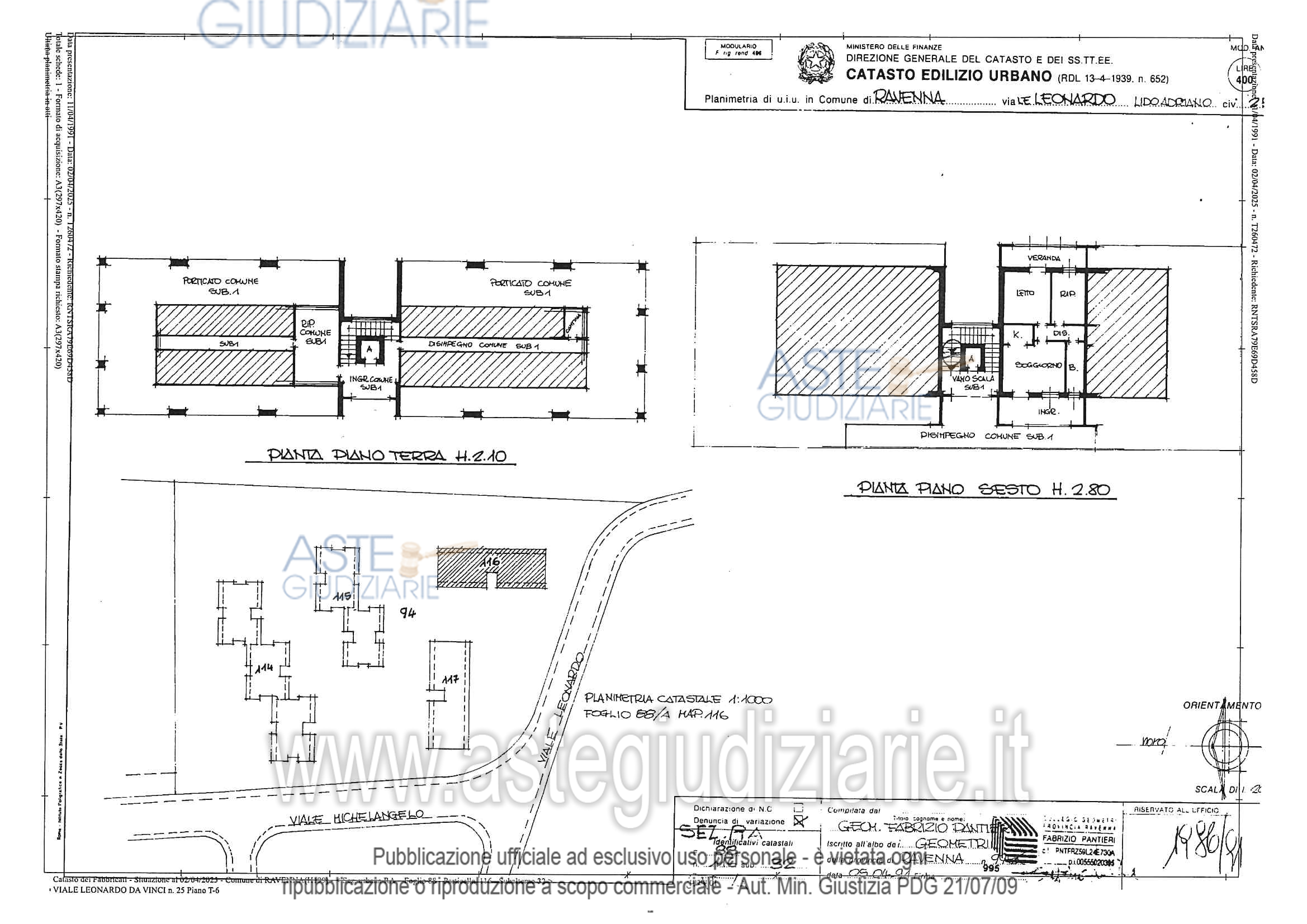 Planimetria del bene