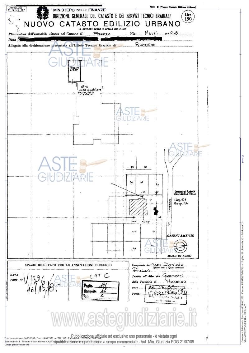 Planimetria del bene