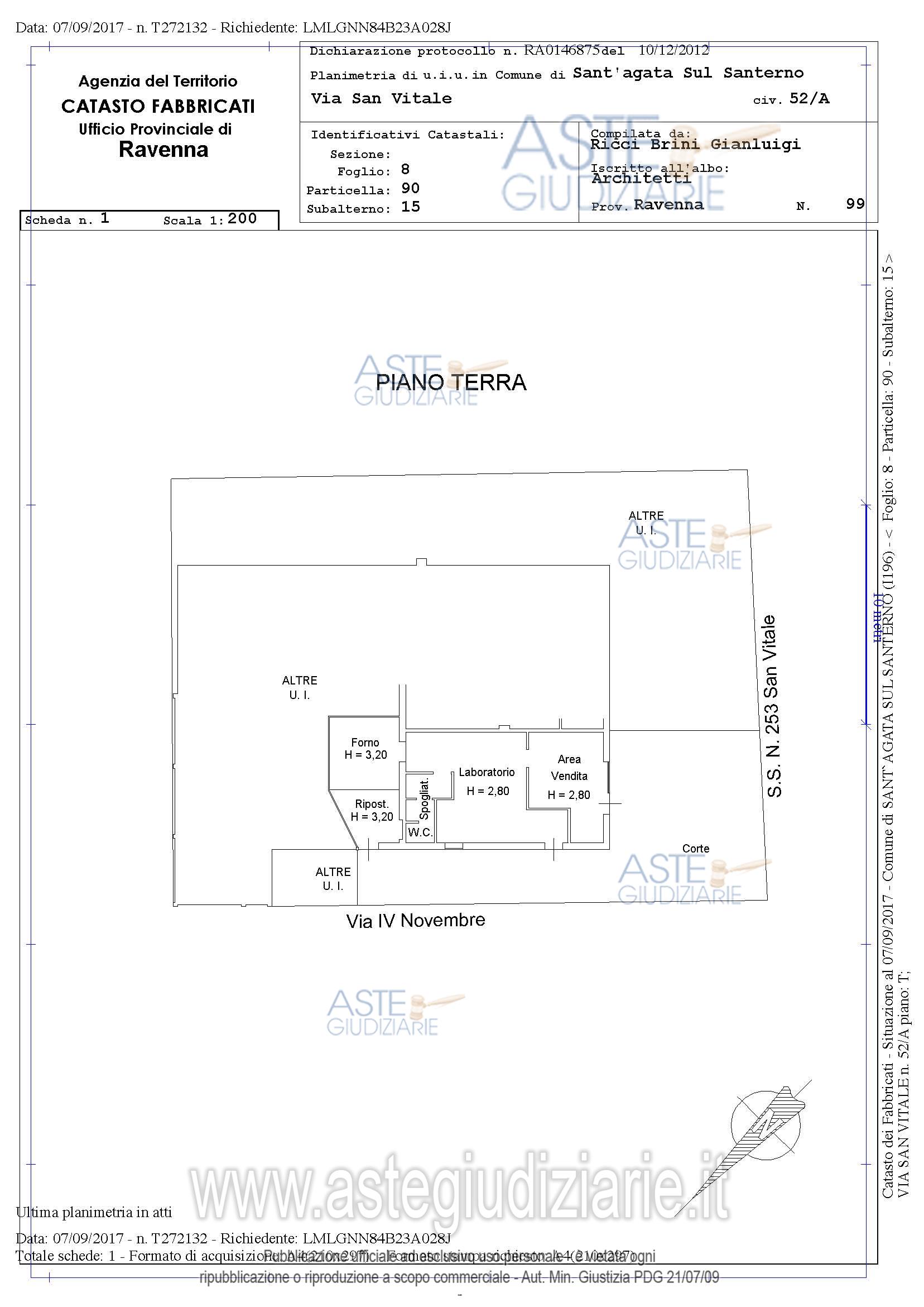 Planimetria del bene