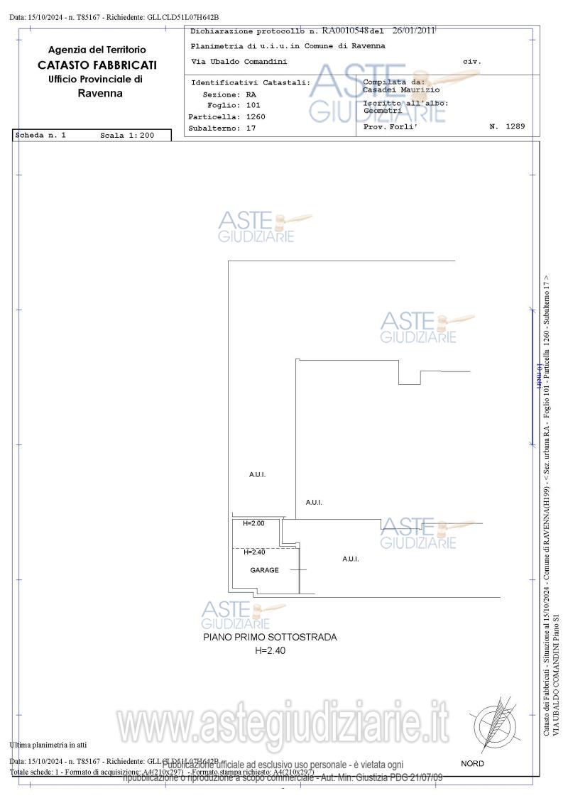 Planimetria del bene