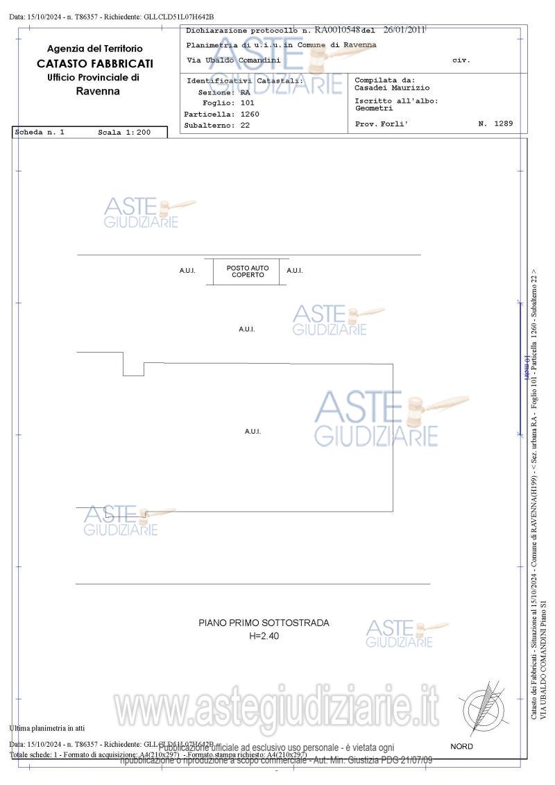 Planimetria del bene