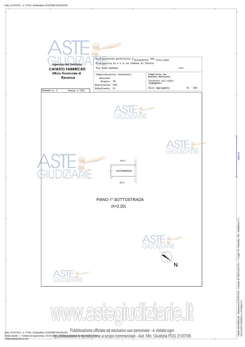 Planimetria del bene