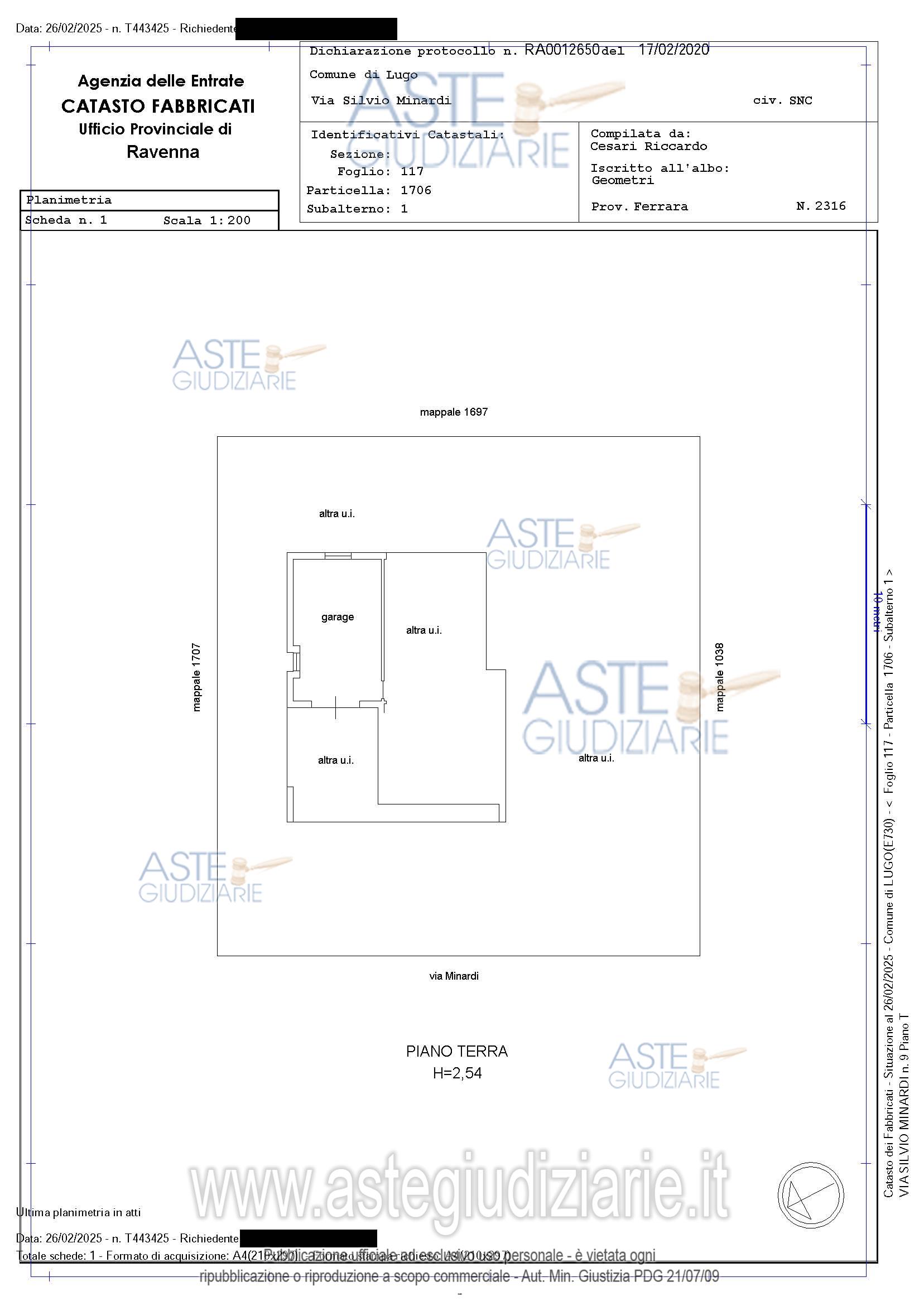 Planimetria del bene