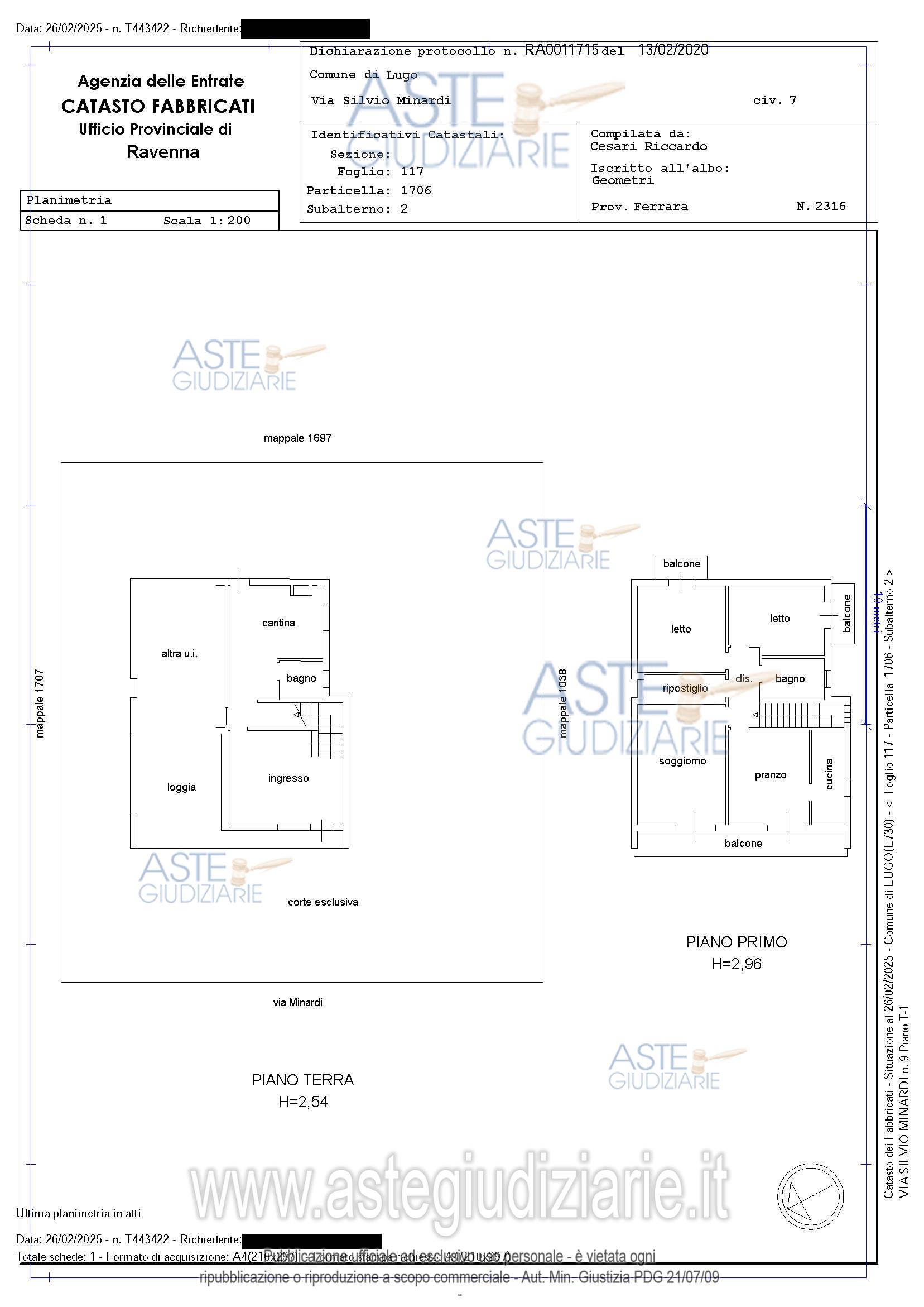 Planimetria del bene