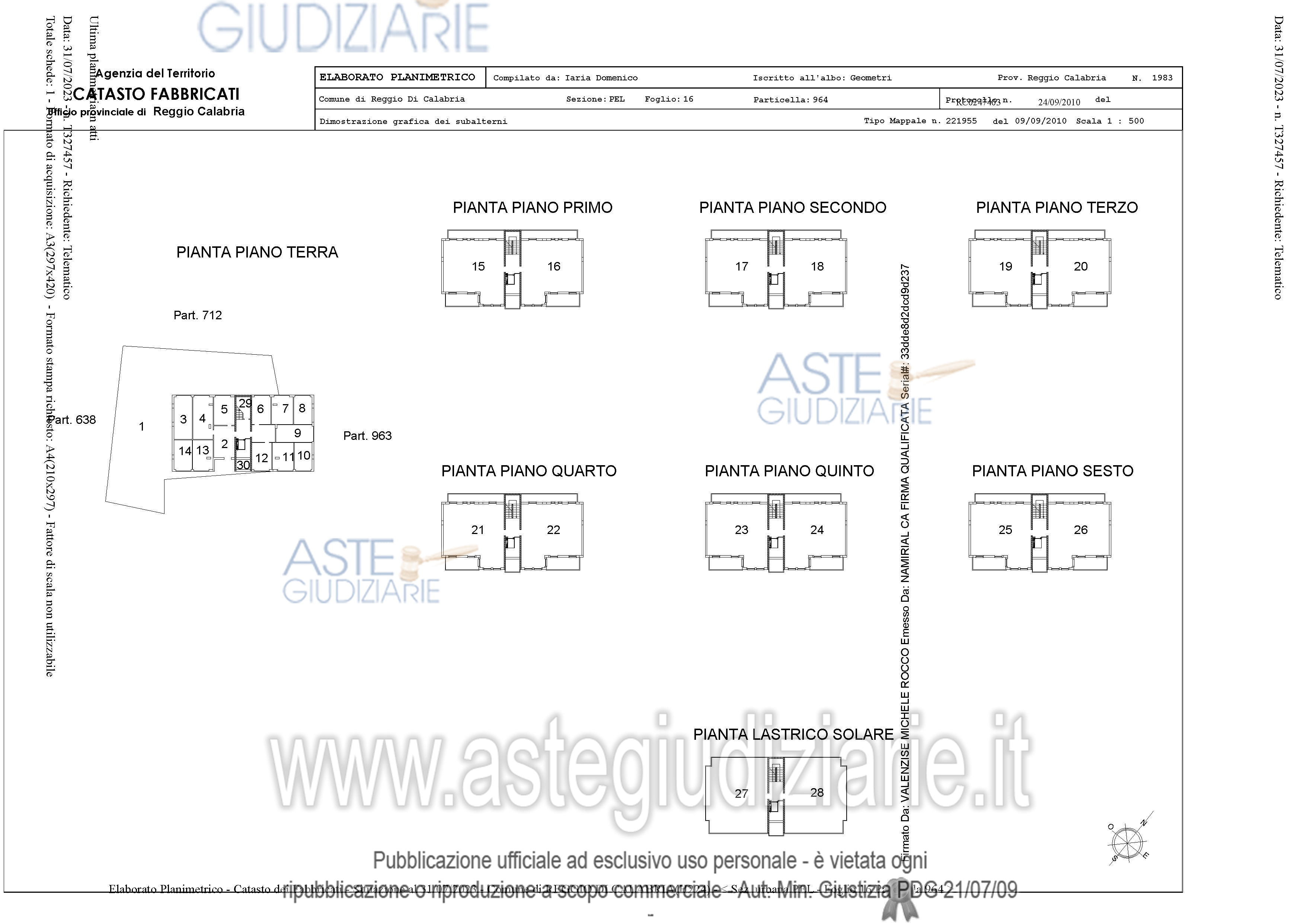 Planimetria del bene