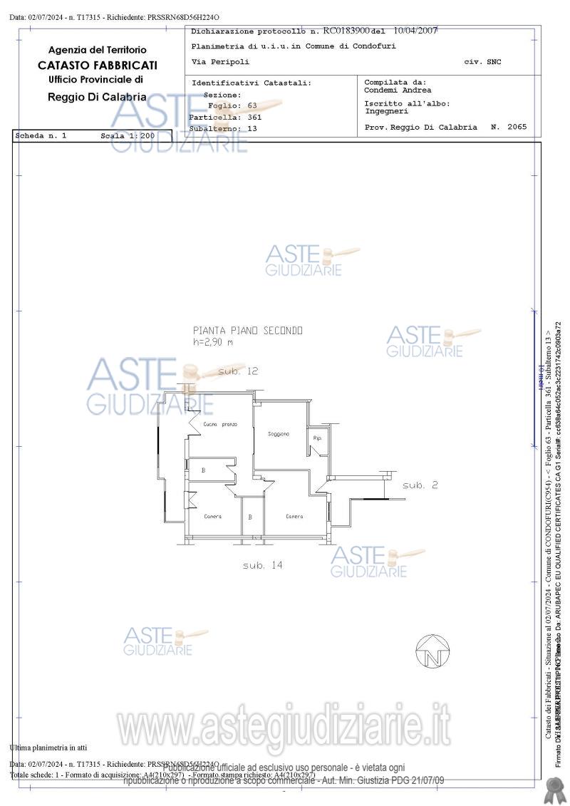 Planimetria del bene
