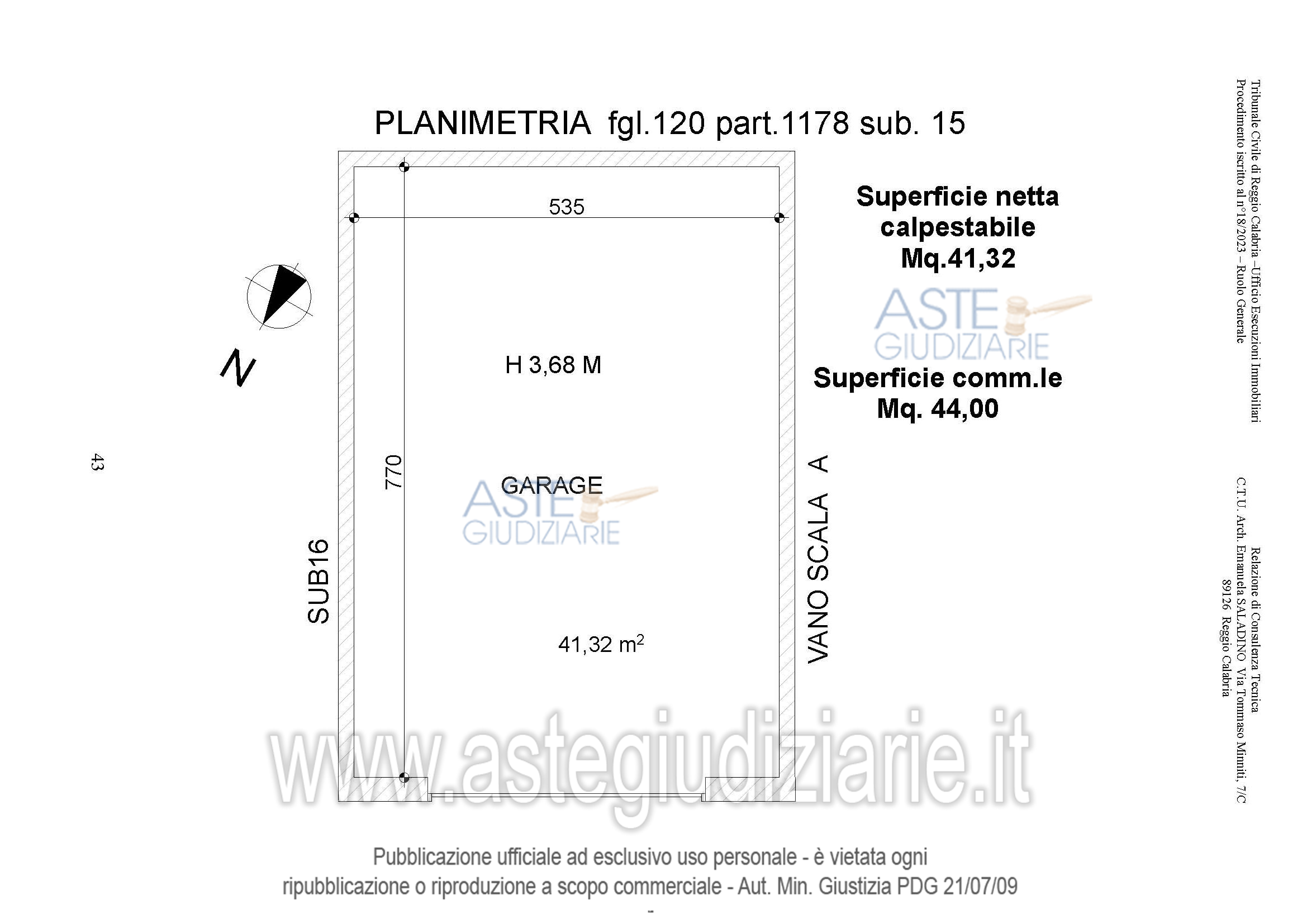 Planimetria del bene