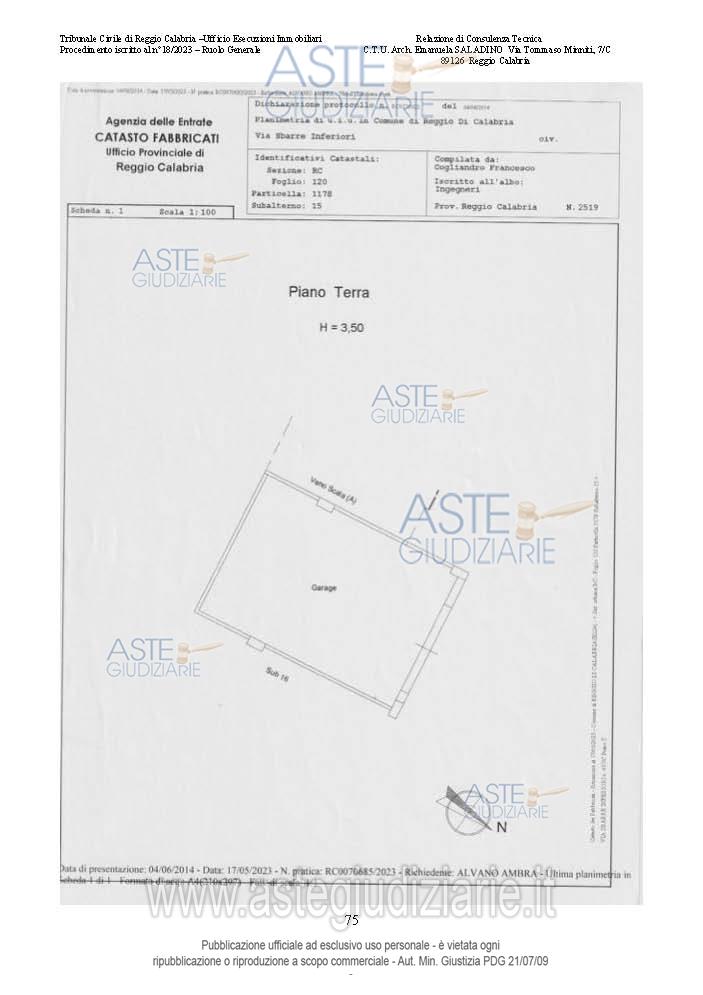 Planimetria del bene