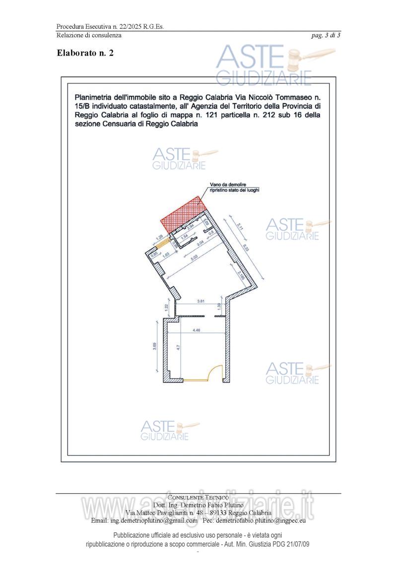 Planimetria del bene