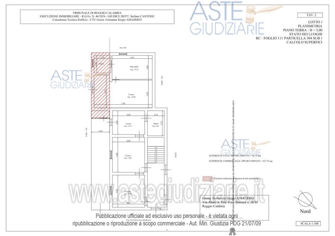 Planimetria del bene