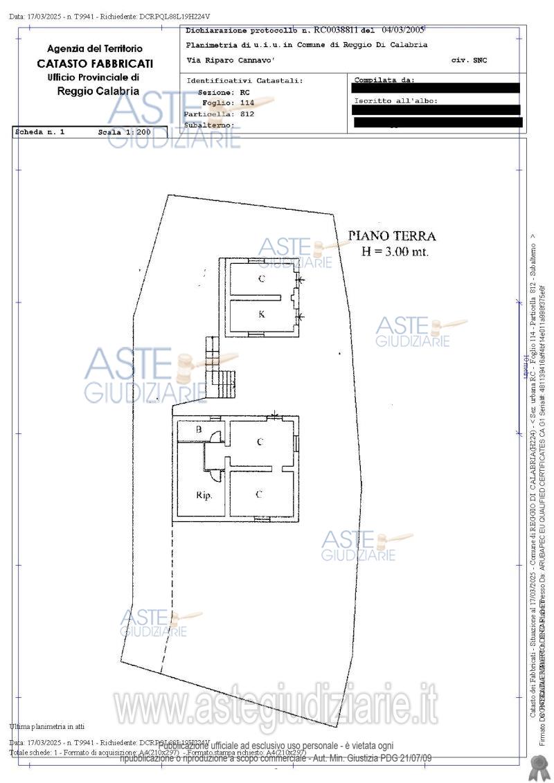 Planimetria del bene