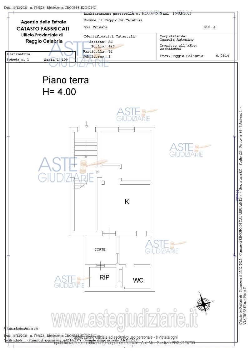 Planimetria del bene