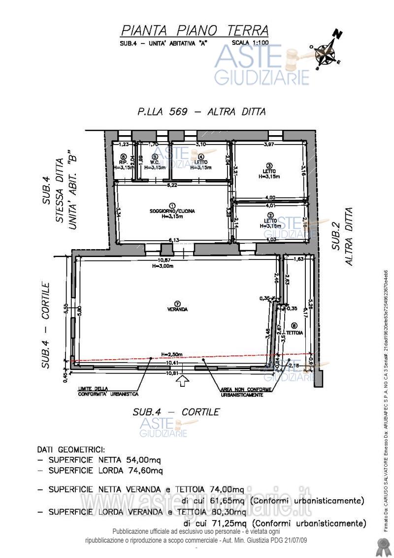 Planimetria del bene