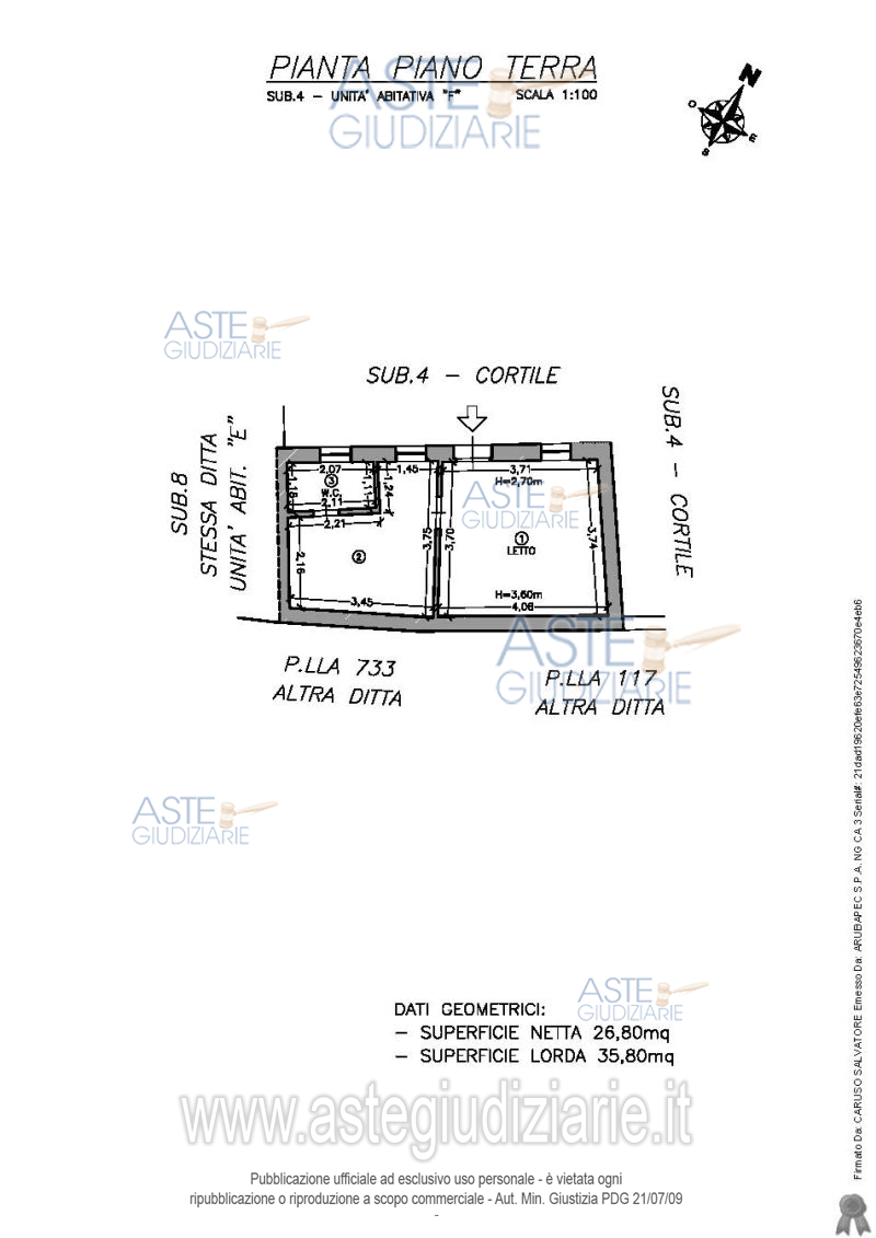 Planimetria del bene