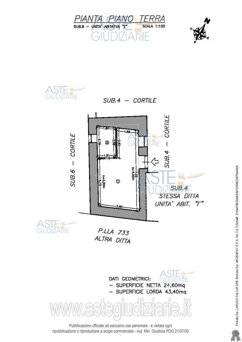 Planimetria del bene